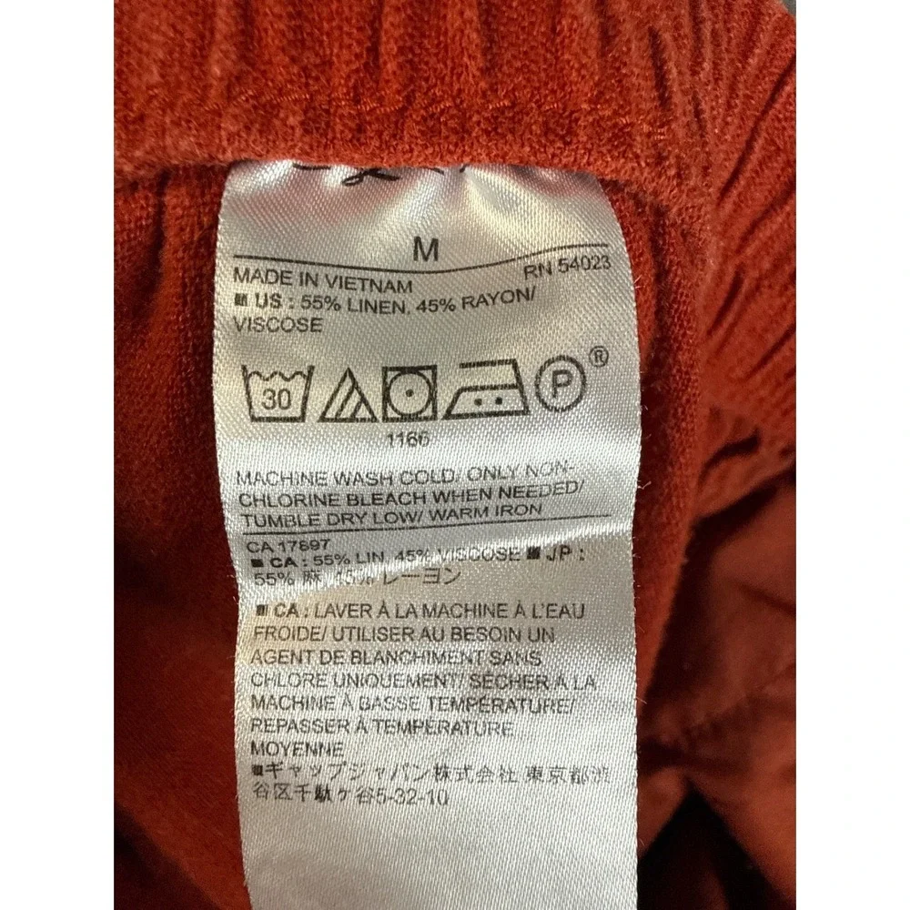 Banana‎ Republic Jogger Linen Blend Cargo Pants Burnt Orange Womens Size M Girly